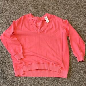 Aerie Vacay Everyday V-neck Sweatshirt Oversized
